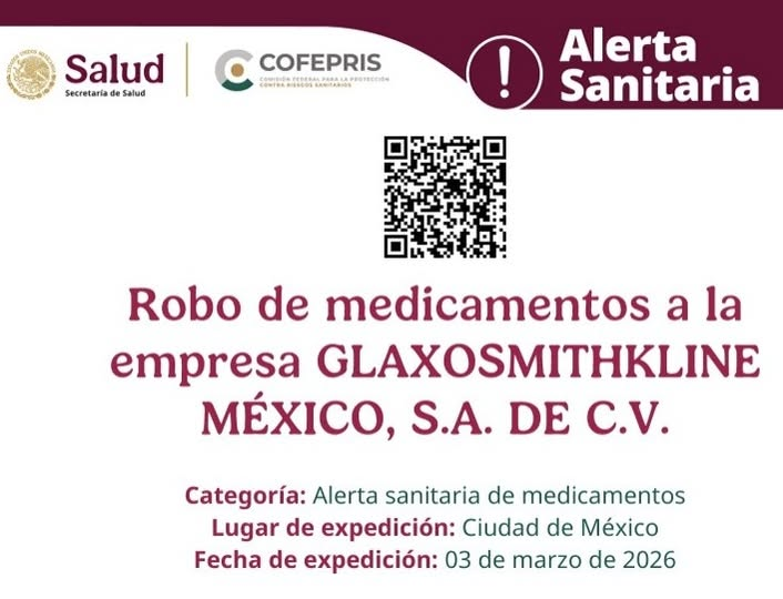 COFEPRIS informa sobre el robo de los medicamentos BOOSTRIX y RELVARE